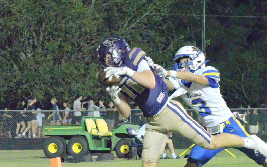 Centerpoint tight end Carson Cook catching a 7-yard pass for a touchdown during 2nd quarter.